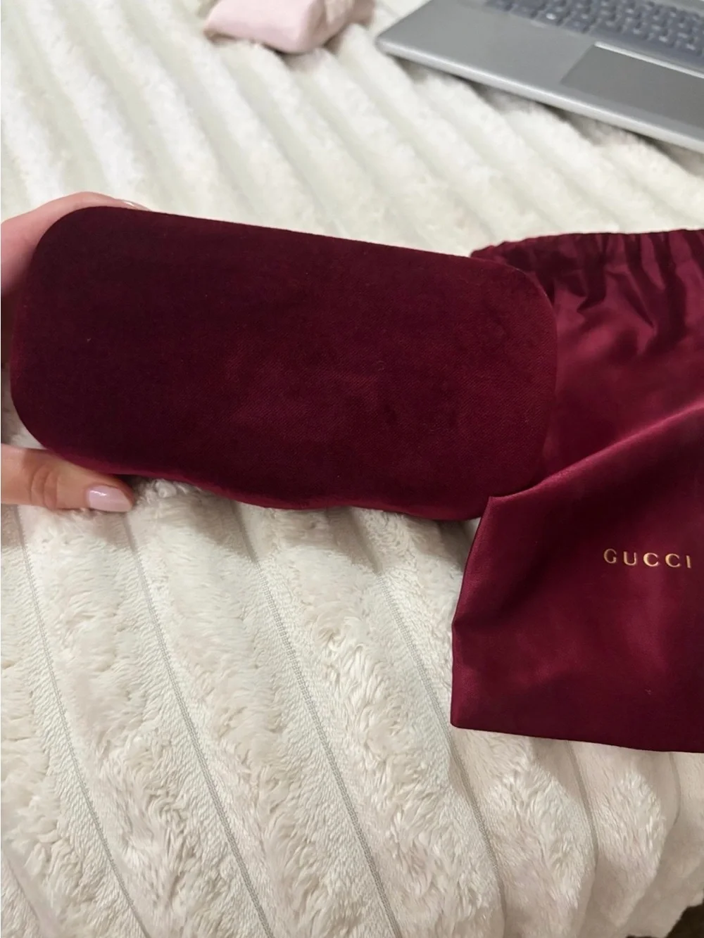 Gucci Brown Oversized Square Sunglasses with Burgundy Case